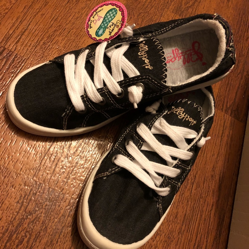 Jellypop Dallas black denim shoes women size 6